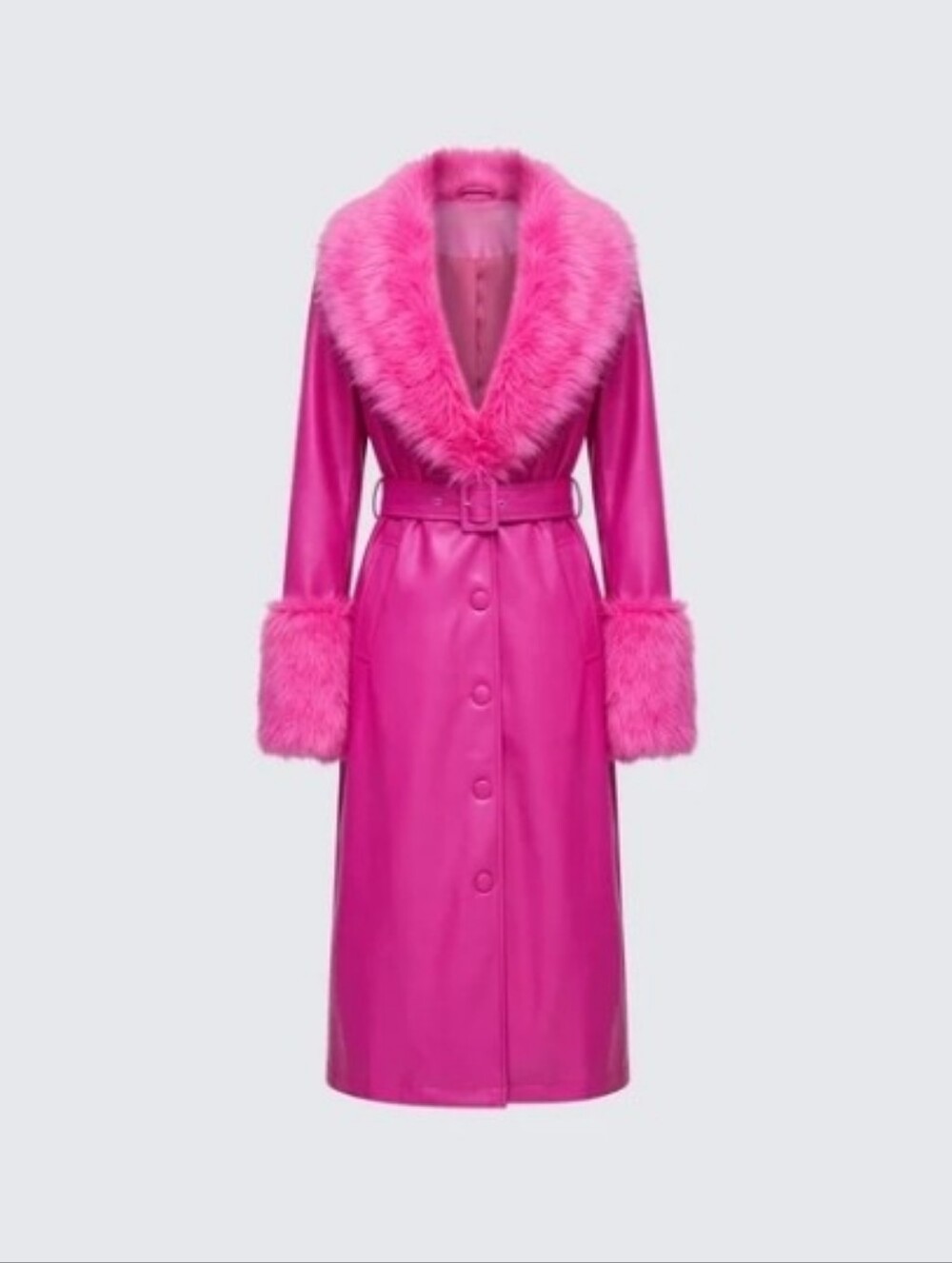 FINESSE Willa Pink Vegan Fur Leather Coat/new MSRP $118